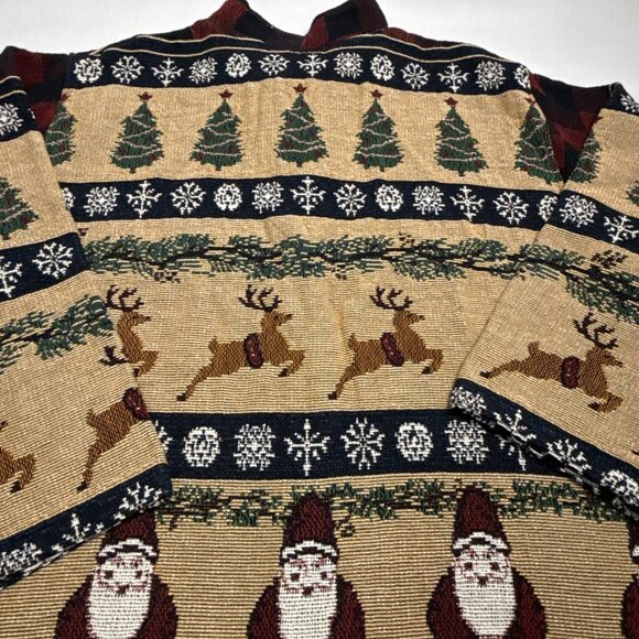 VTG Sugar Street Weavers AOP Cardigan Jacket Art Christmas Santa X Large USA - Picture 11 of 11